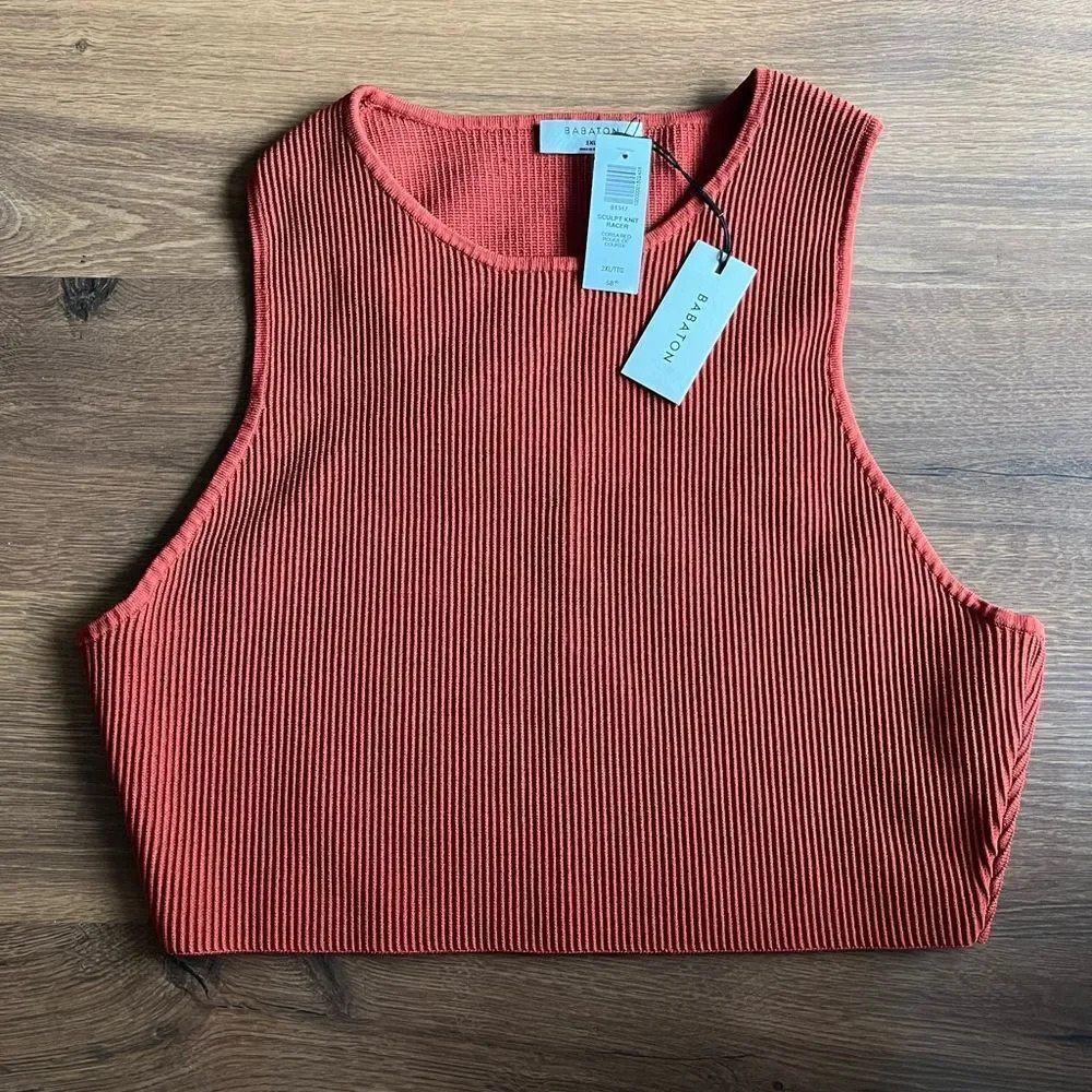 NWT Babaton SCULPT KNIT RACER CROPPED TANK - Picture 2 of 5